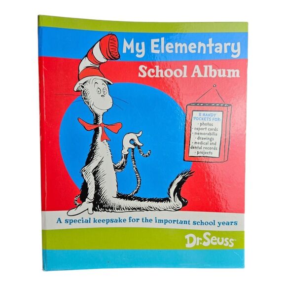 K-5 Dr. Seuss My Elementary School Album Cat in the Hat Pockets to Hold Items - Picture 1 of 4